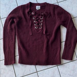 Hippie rose burgundy sweater